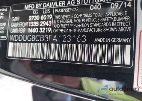 2015 Mercedes-Benz S 550 from USA, damaged, VIN WDDUG8CB3FA123163
